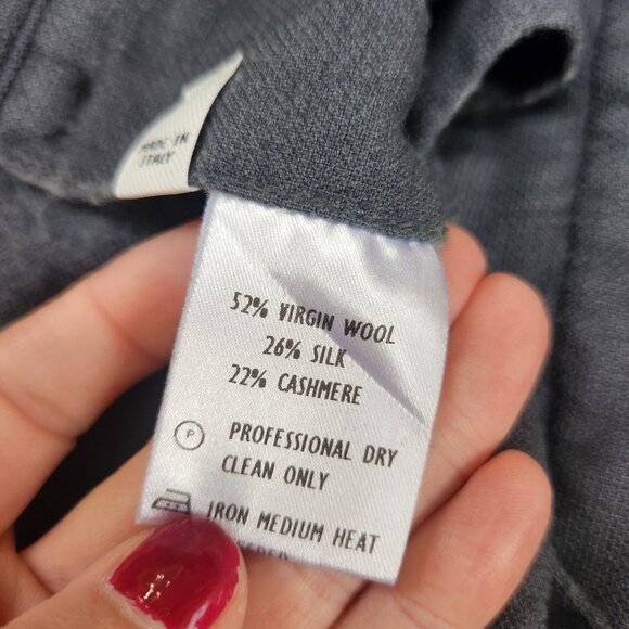 Billy Reid Grey Flat Front Trousers Dress Pants Virgin Wool Silk Cashmere 36 - Picture 8 of 11